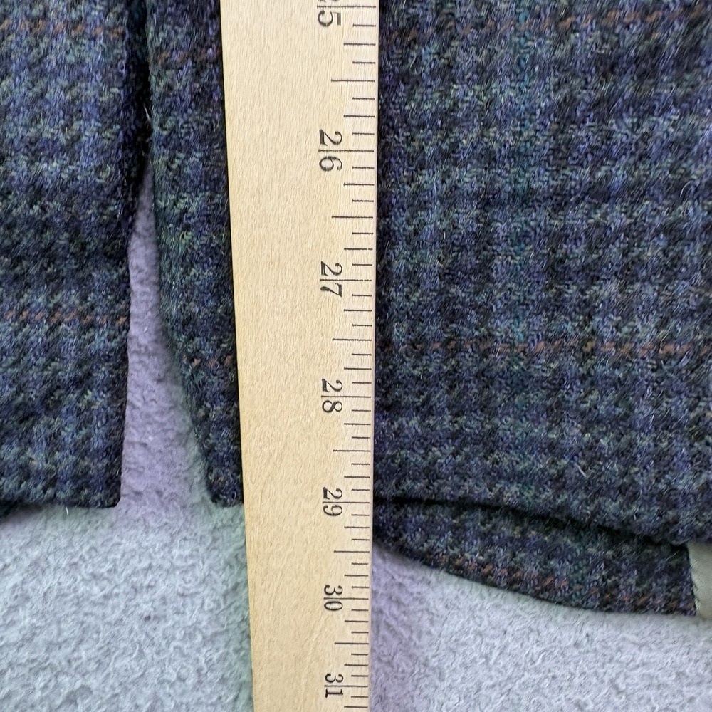 VTG Christian Dior Blazer Mens 42R Blue Wool Coat Houndstooth Plaid Jacket - Picture 9 of 12